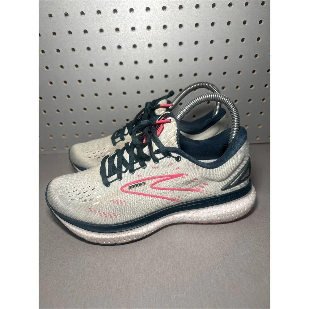 Brooks Glycerin 19 Running Shoes Womens Sz 7 Blue Pink Sneakers Athletic Medium